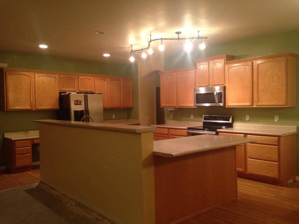 Ugly cabinets before the kitchen remodel